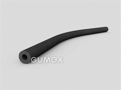 Rundes Gummiprofil, 8mm, Loch 4mm, 70°ShA, NBR, -40°C/+70°C, schwarz, 